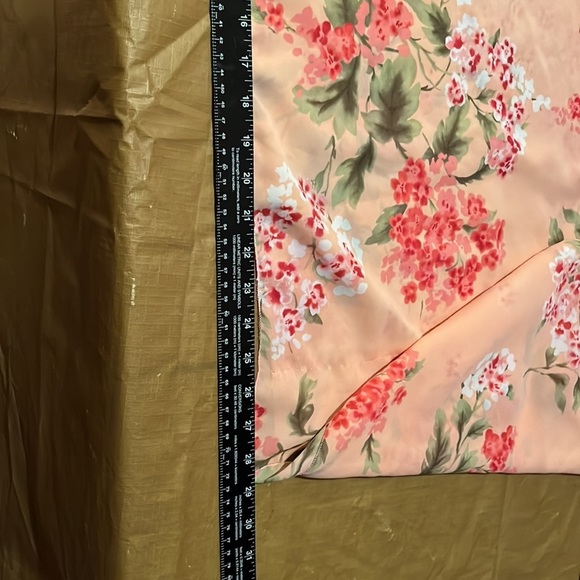 ONE Shoulder top light peach silky w/ sleeve ribbon tie at shoulder - Picture 10 of 11